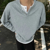 Casual Patchwork Round Collar Long T-Shirt