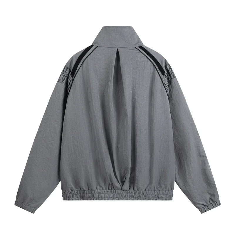 Y2K Women's V Striped Windbreaker Jacket