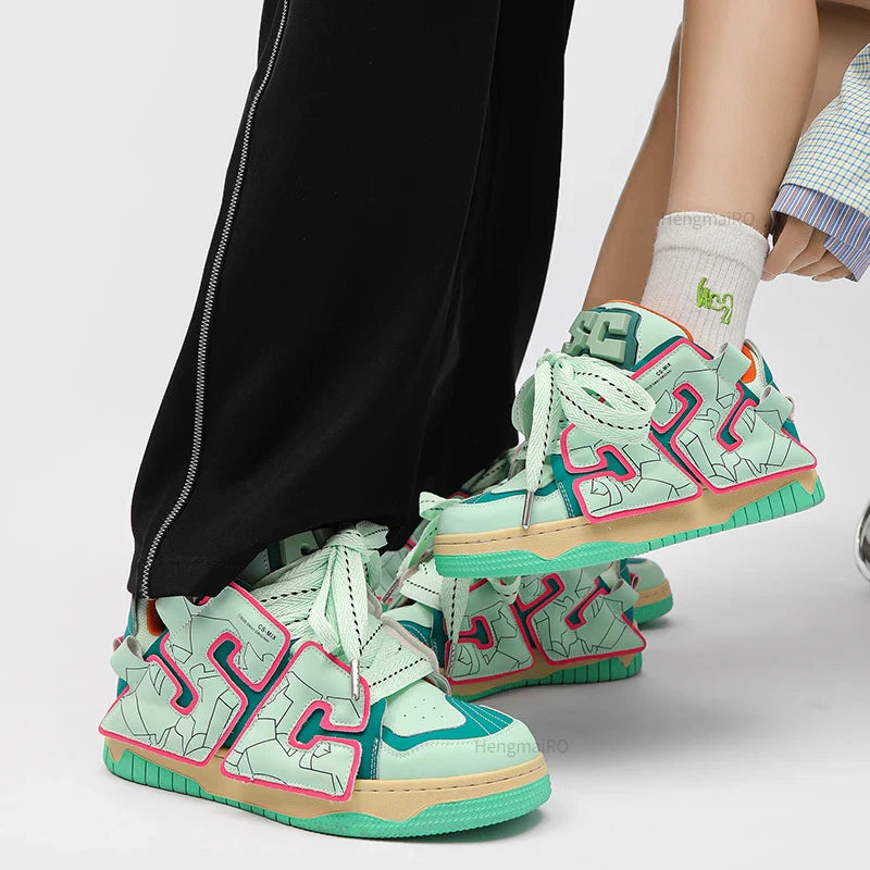 Y2K Punk Skater Girl Colorful Sneakers