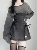 Acubi Corset Drawstring Mini Dress