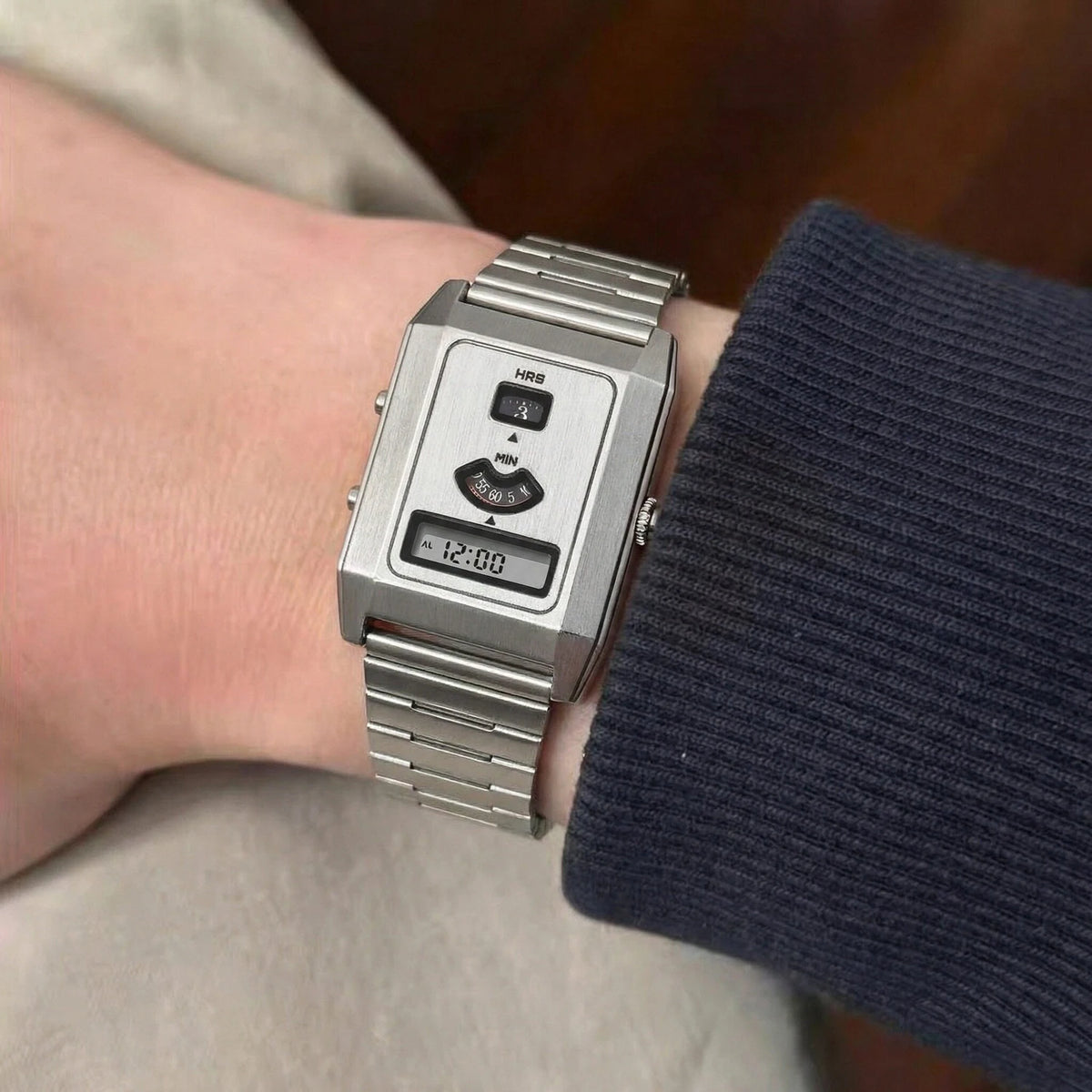 Retro Large Dial Men's Metal Watch
