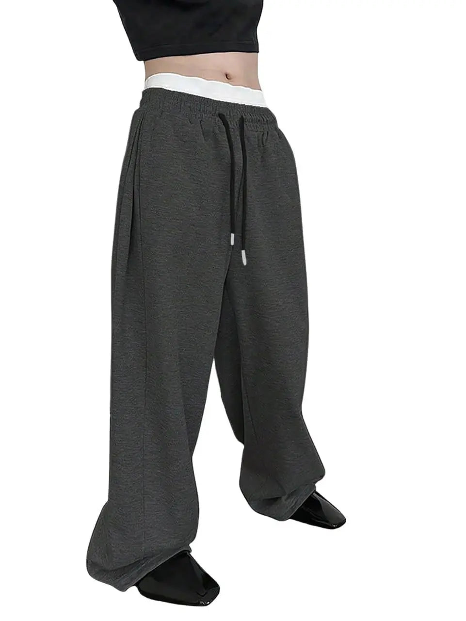 Solid Color Baggy Leags Sweatpants