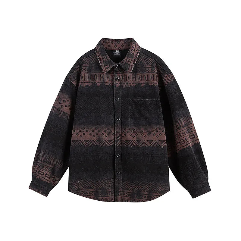 Camisa Jacquard Lavada Vintage