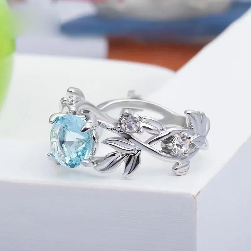 Shiny Blue Crystal Ring