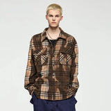 Y2k Plaid Washed Long Sleeve Shirt
