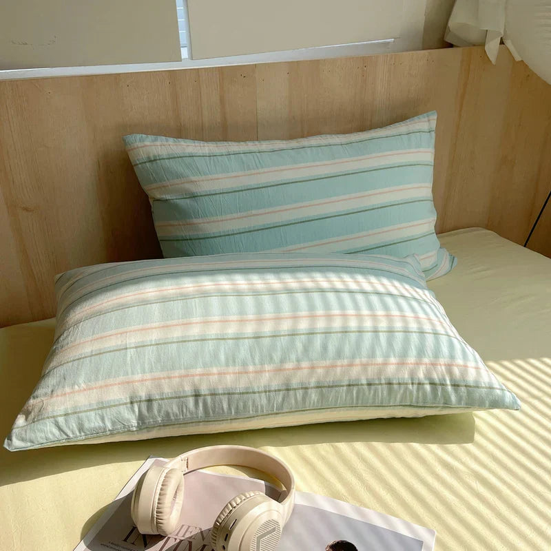 Cotton Pillowcase Colorful Stripe Pillow Case