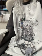 Long Sleeve Kawaii Cat Print T-Shirt