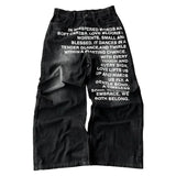 Vintage Metro Quotes Wide-leg Jeans