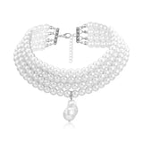 Round Pearls Beads Collar Necklace