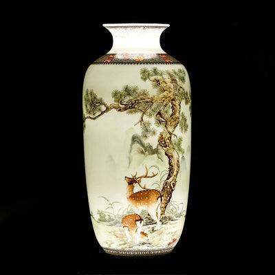 Vintage Traditionelle Blumen Keramikvase Chinesisch