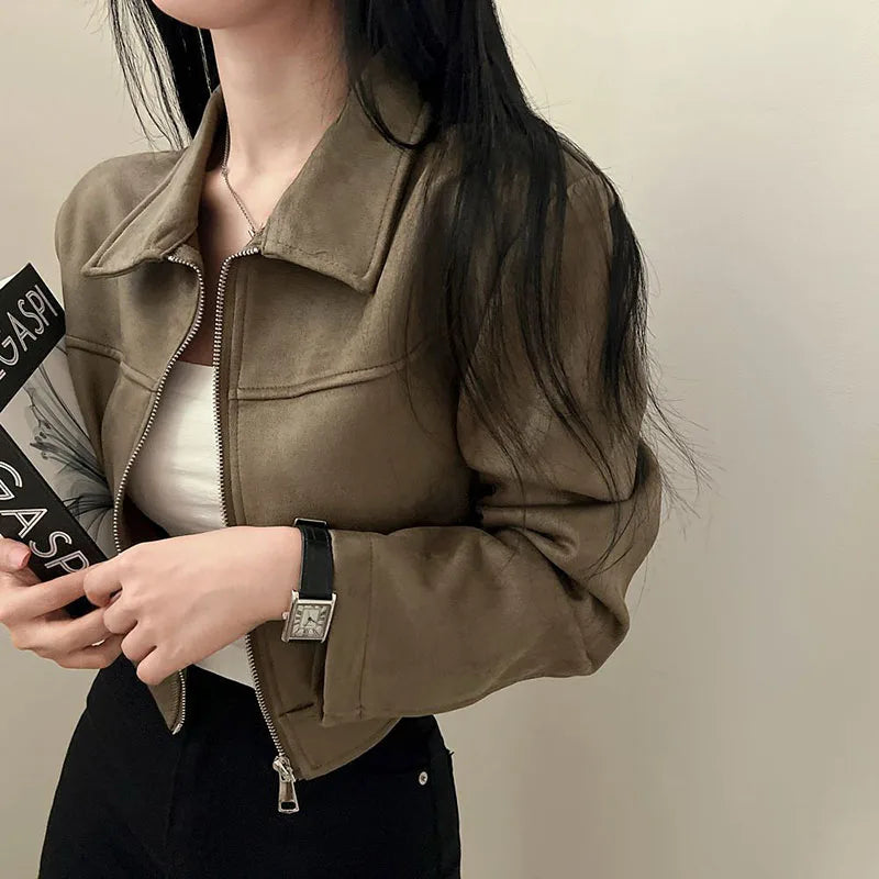 Y2K Cropped V-neck Jacket
