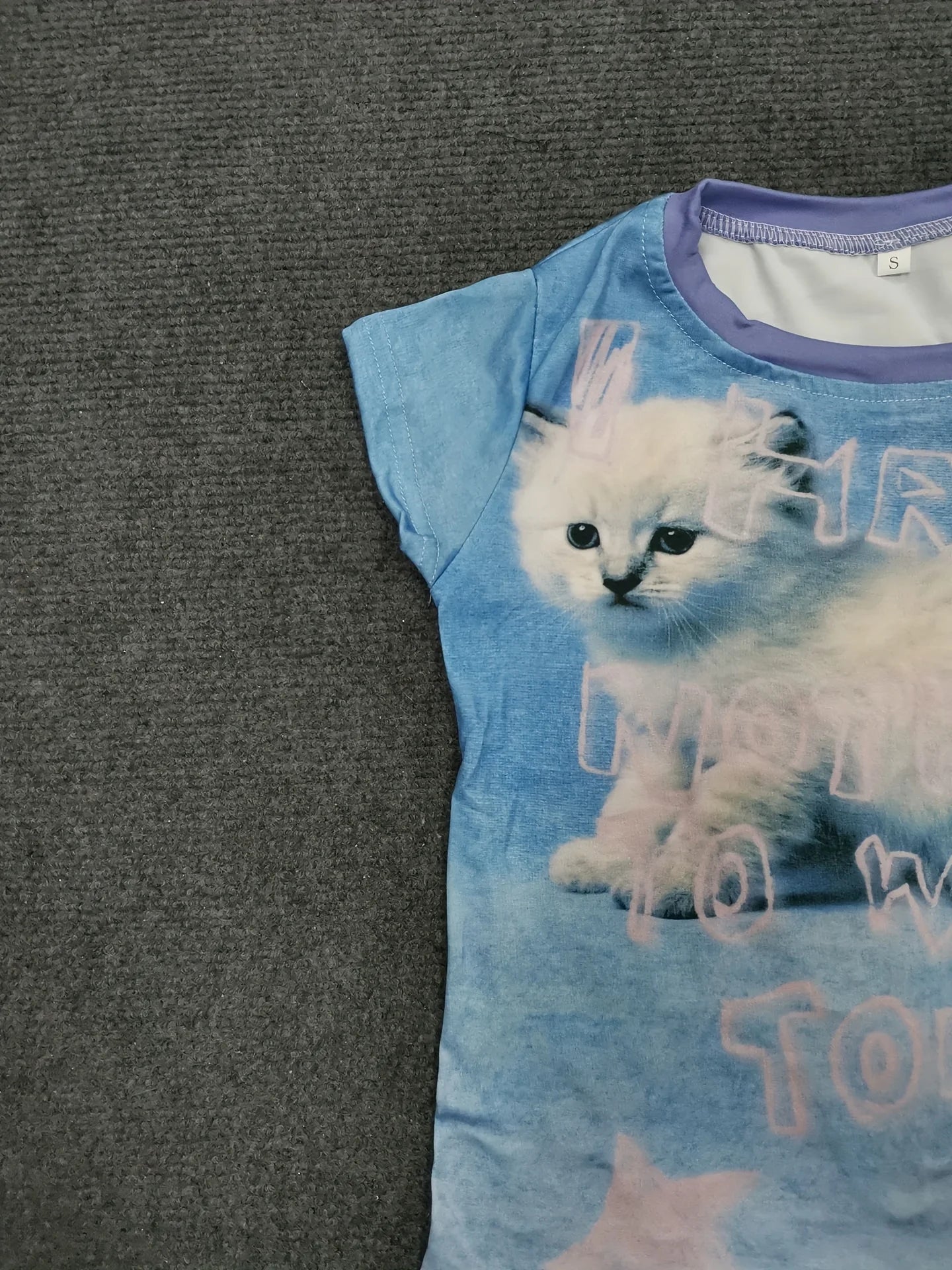 Summer Cute Cat O-neck Baby Tee