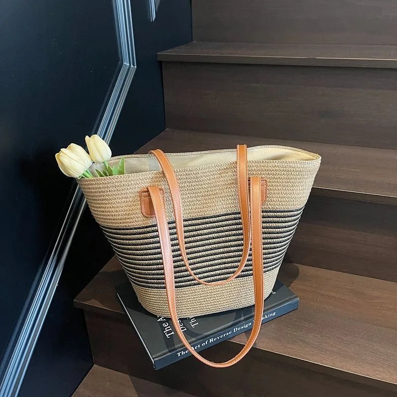 Large Basket Shape Shoulder Bag