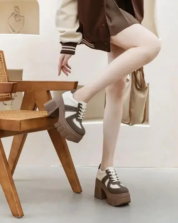 Color Block High Heels Shoes