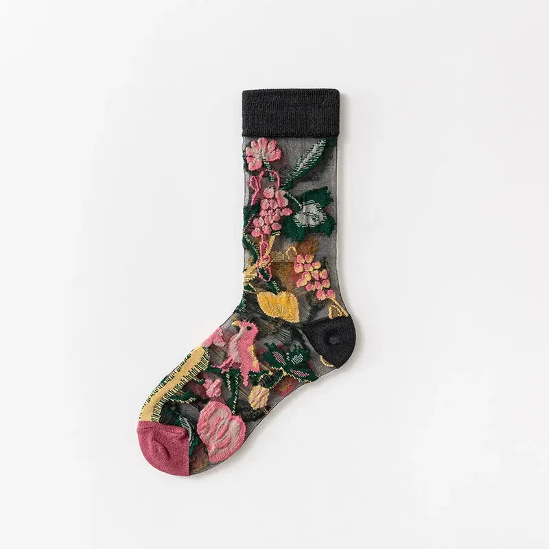 Summer Floral Crew Neck Socks