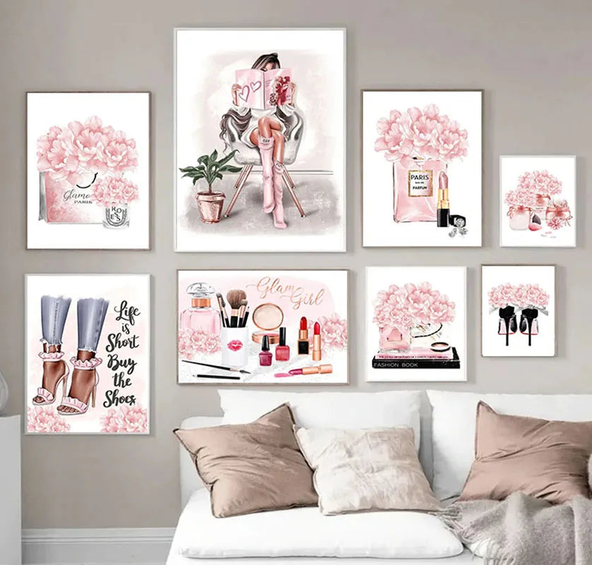 Perfume And High Heel Makeup Poster