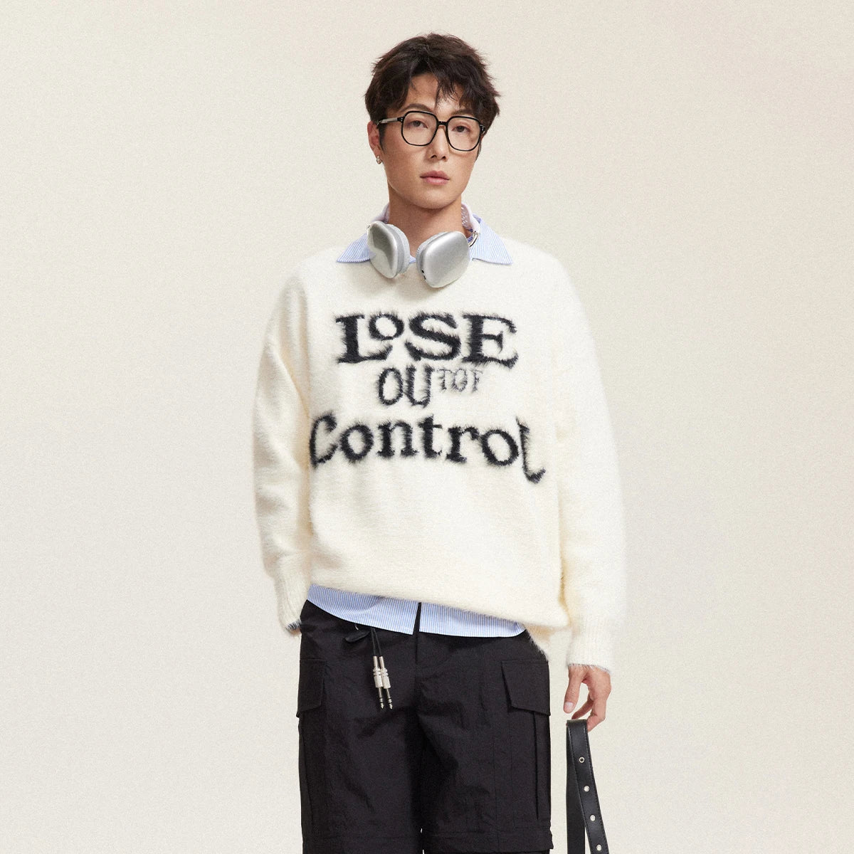 Jacquard Strickpullover Oversized Lässiger Pullover
