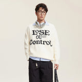 Jacquard Strickpullover Oversized Lässiger Pullover