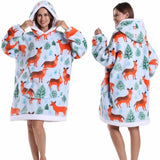 Strawberry Printed Oversized Blanket Hoodie