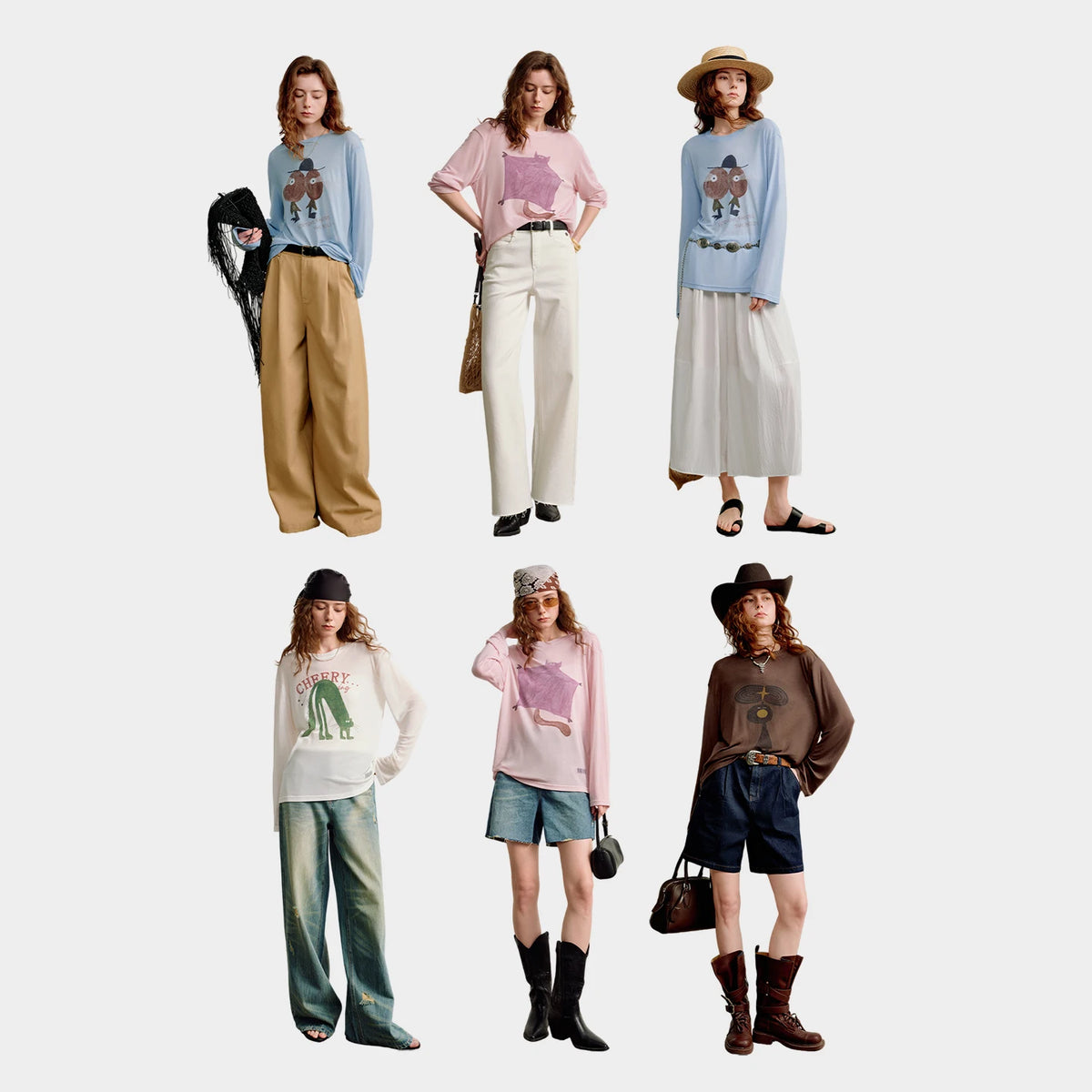 Retro Western Printed Oversized Shirt