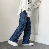 Patchwork-Hose mit weitem, geradem Bein