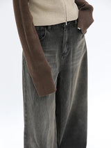 Grunge Washed Bell Bottom Jeans