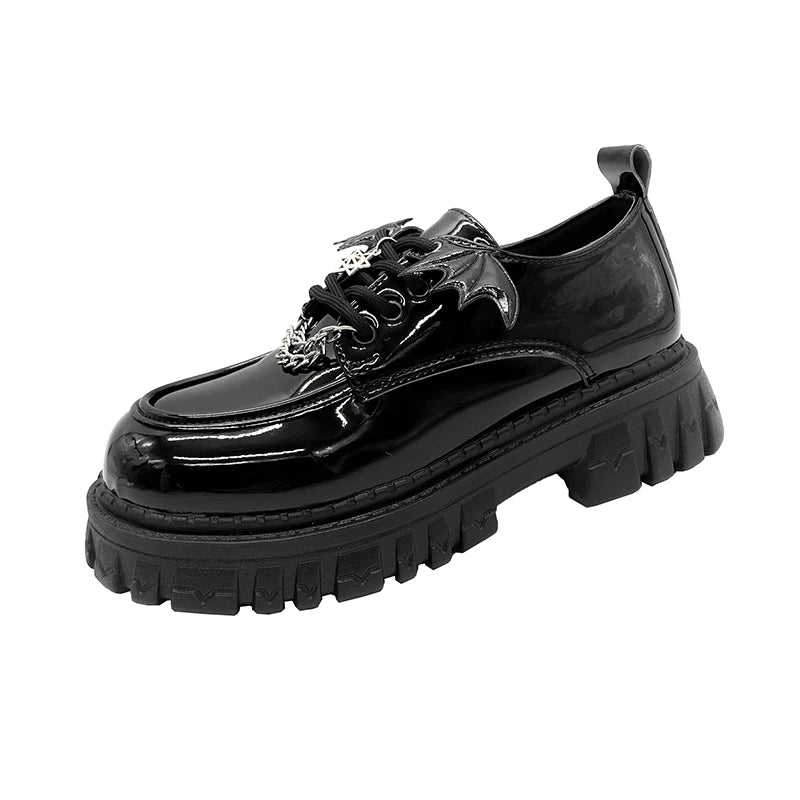 Grunge Bat Wings Platform Oxford Shoes