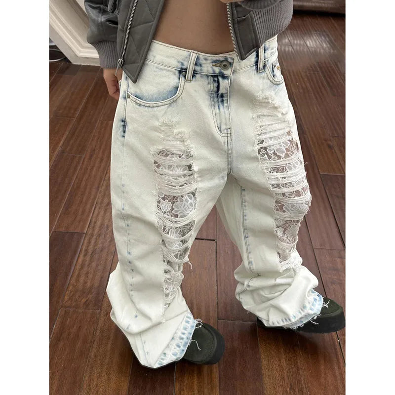 Vintage High Waist Ripped Y2K Jeans