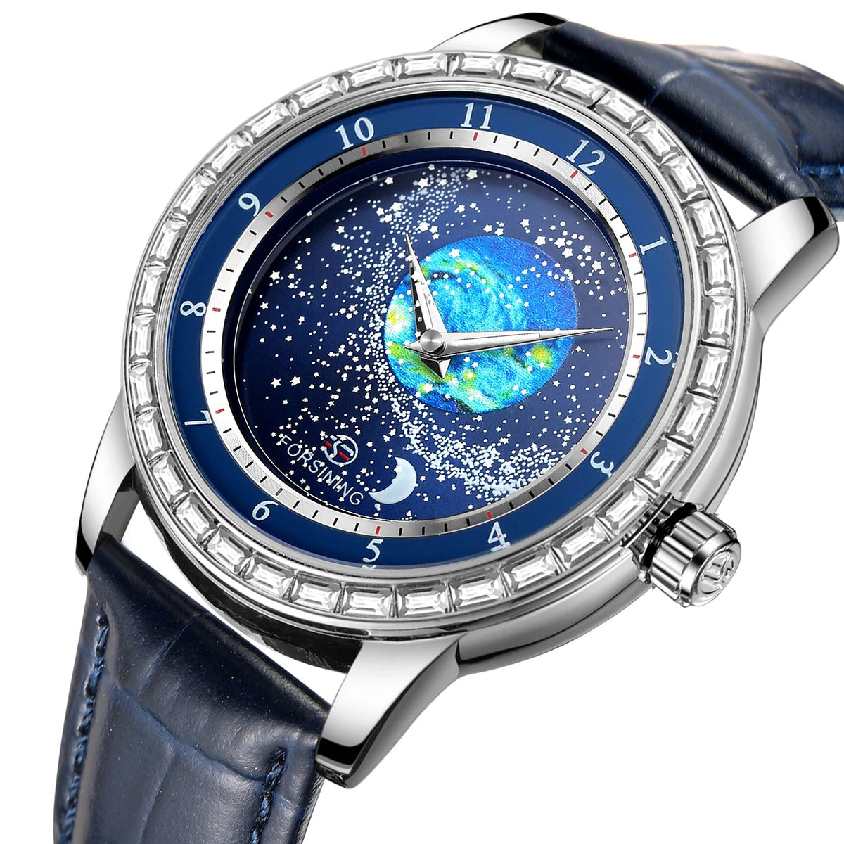 Earth Star Moon Set With Diamonds Watch
