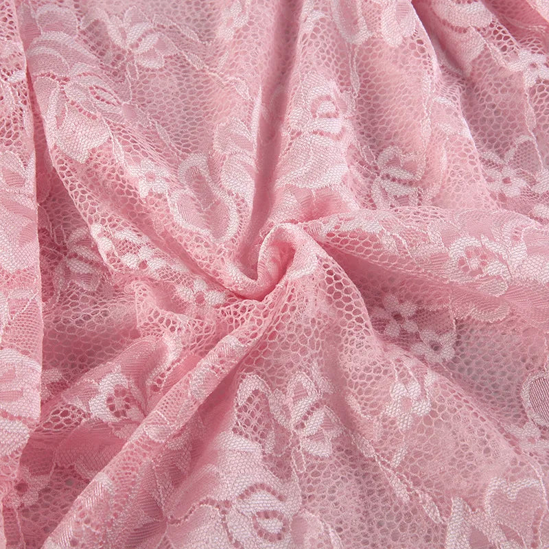 Pink Lace Mini Dress
