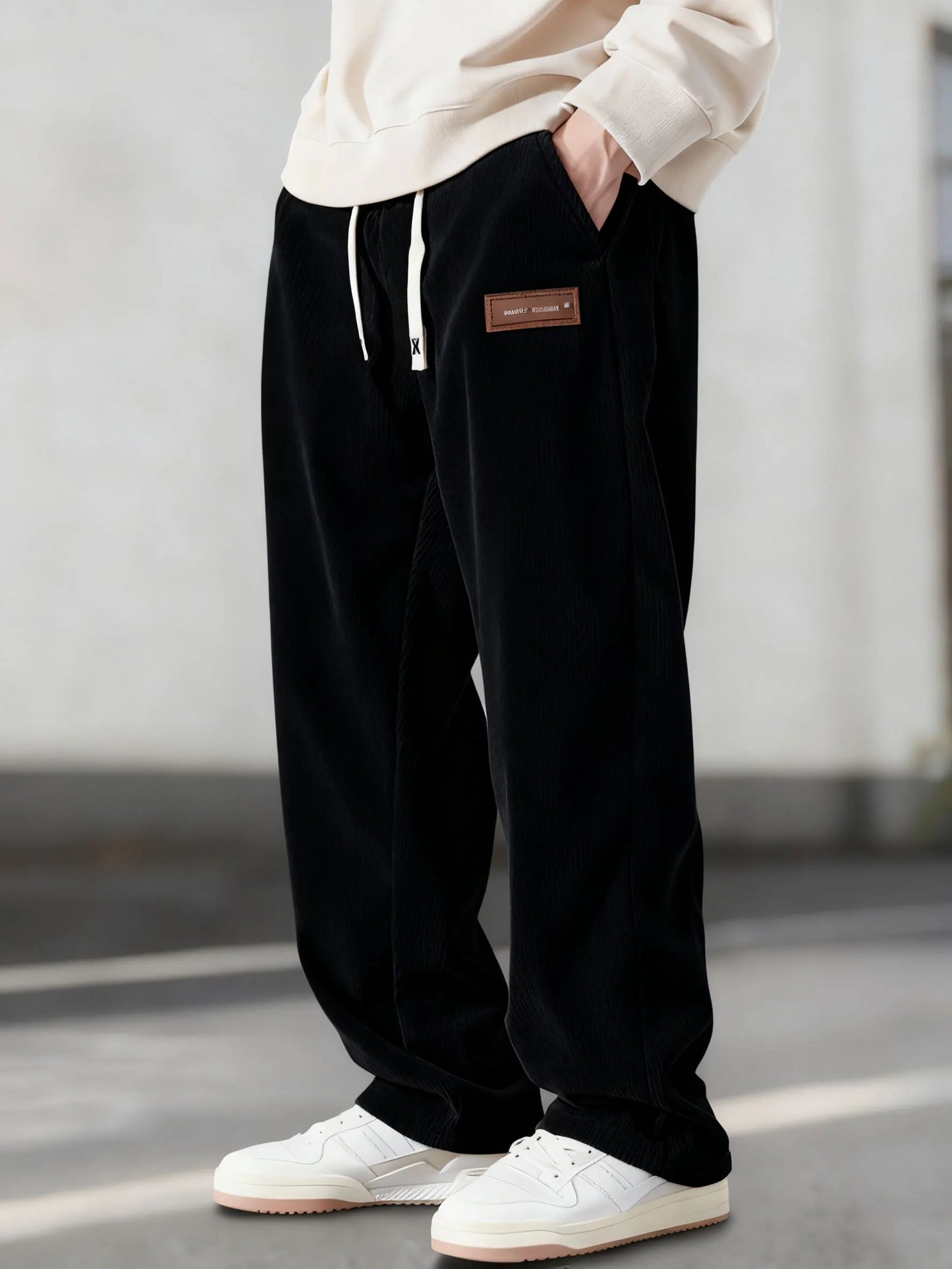 Straight Leg Korean Style Corduroy Pants