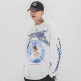 Retro Angel Print Loose Hip Sweatshirt