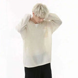 Camiseta coreana con cuello de pico elegante