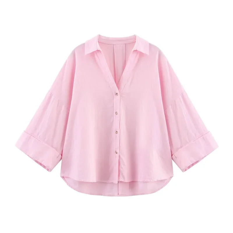 Striped Women's Loose Old Money Shirts