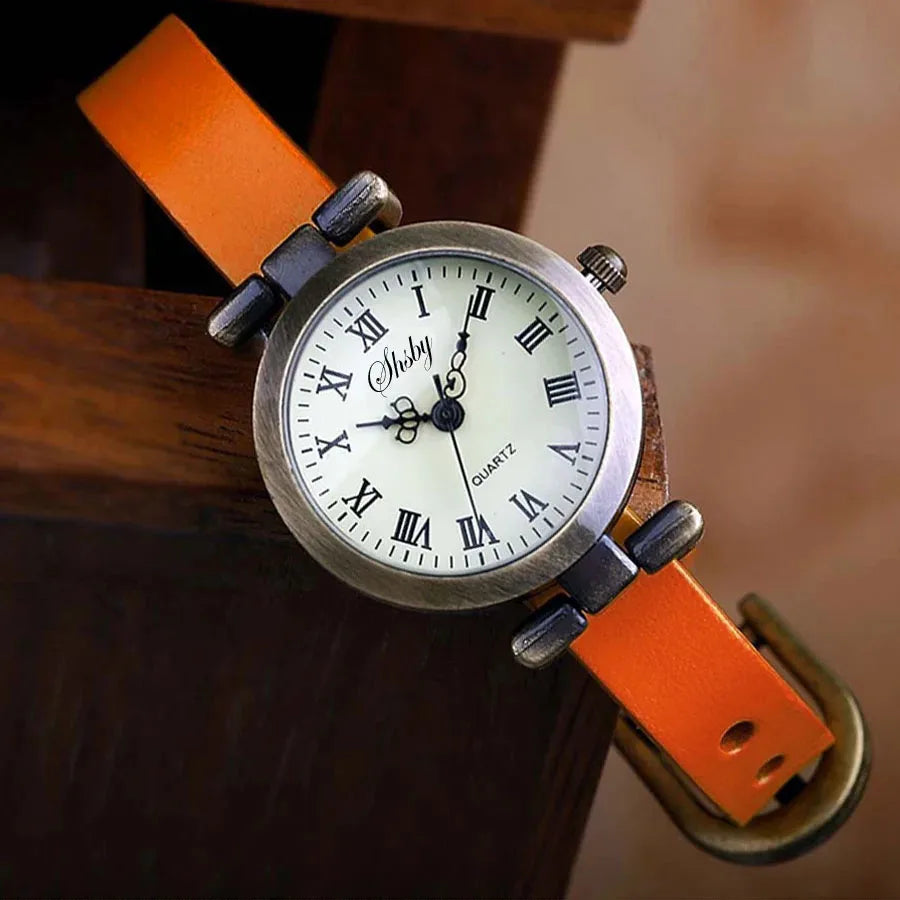 Vintage Bronze Leather Watch