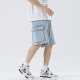 Multi-pocket denim short