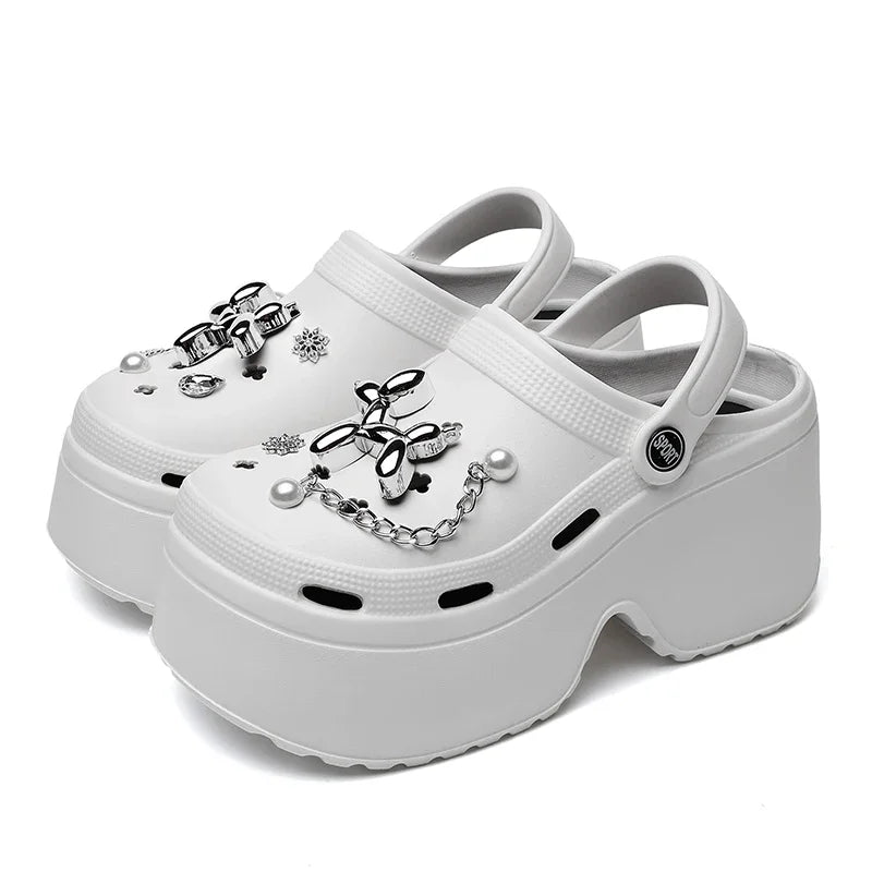 Cyberpunk Women's Shiny Platform Crocs