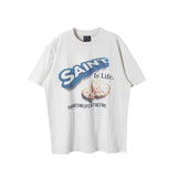 Lockeres T-Shirt mit Retro-Keksdruck