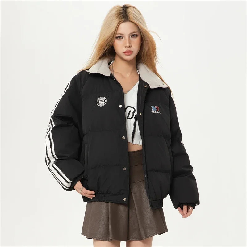 Chaqueta acolchada ligera a rayas para invierno