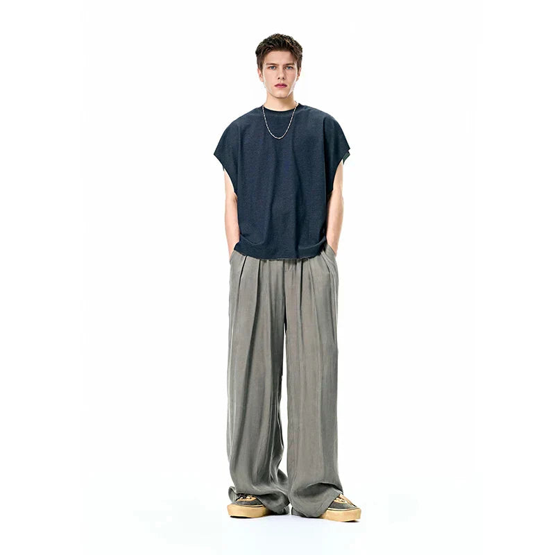 Plissierte Kühlende Hose mit geradem Bein