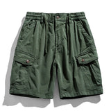 Solid Elastic Waist  Multi Pocket Short