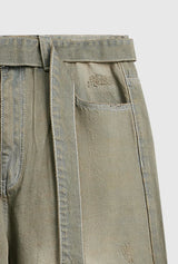 Vintage Washed Loose Fit Denim Jeans