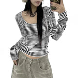 Striped U-Neck T-Shirt