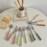 Retro Checkerboard Cutlery Set
