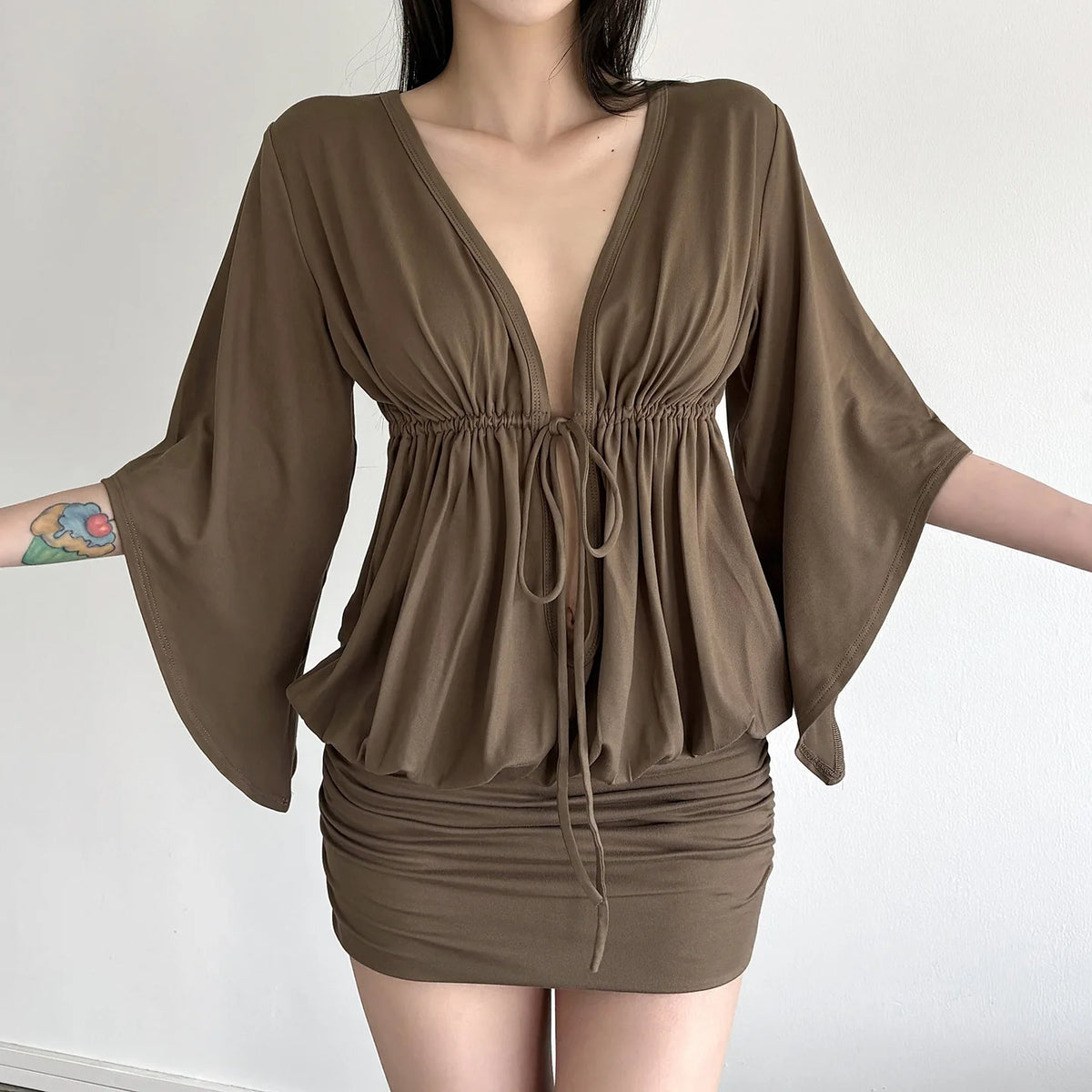 Y2K Baddie Plunge Mini Dress
