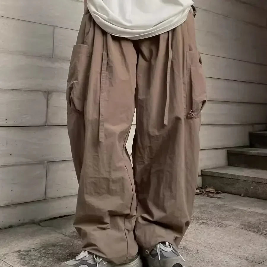 Japanese Wide-leg Retro Cargo Pants