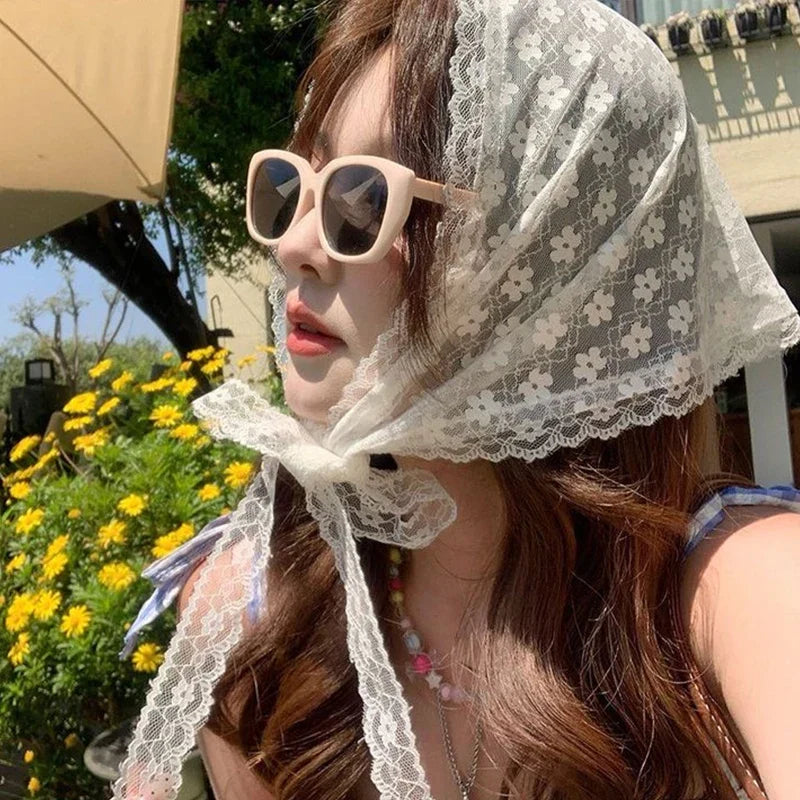 Pañuelo de mujer con margaritas retro veraniegas