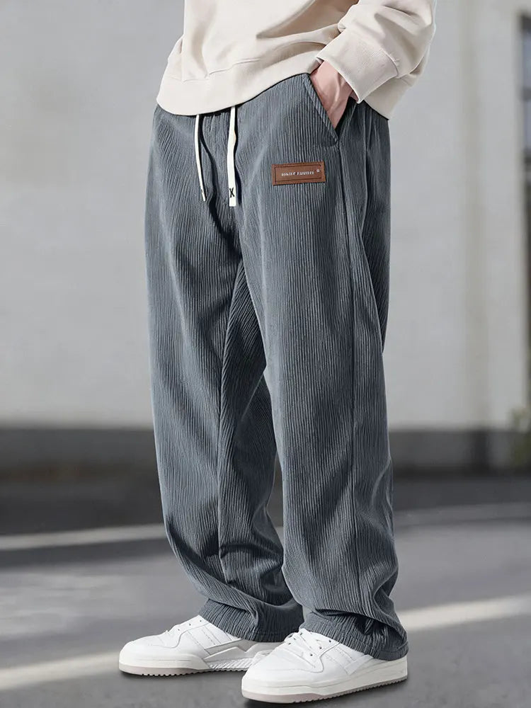 Straight Leg Korean Style Corduroy Pants