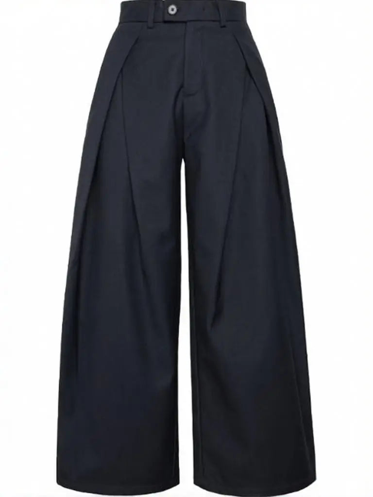 Korean Style Wide Leg Black Pants