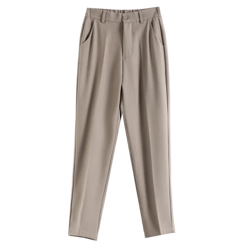 Corporate Girl Straight Leg High Waist Pants